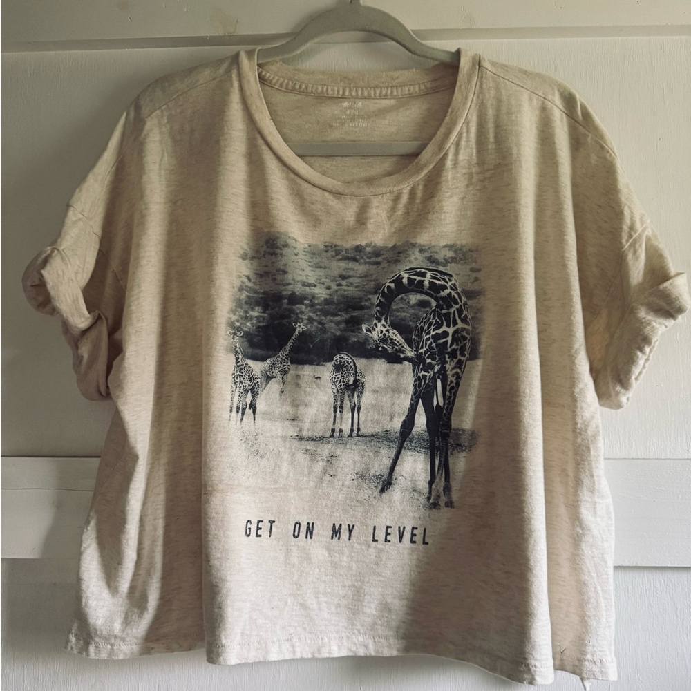 Aerie M Graphic Tee with Giraffe Print